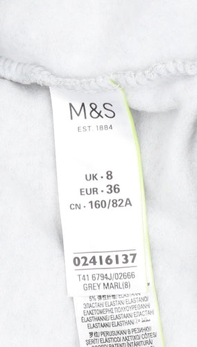 Marks and Spencer Women's Grey Marl Tie Sleeve Sweatshirt UK 8