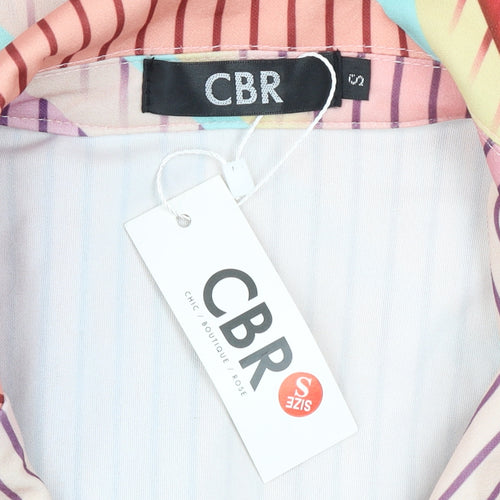 CBR Women's Multicoloured Striped Long Sleeve Blazer Size S