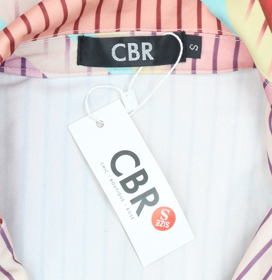 CBR Women's Multicoloured Striped Long Sleeve Blazer Size S