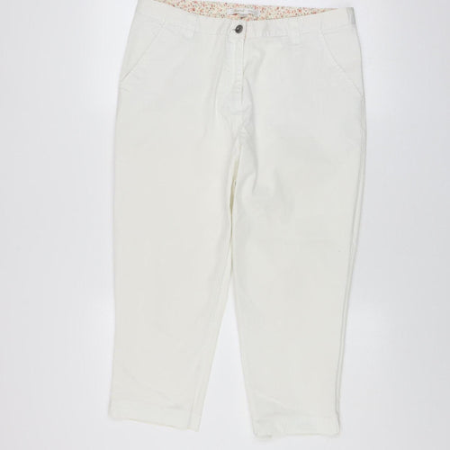 Kartel Women’s Ivory Chino Trousers L Cotton Twill Straight Leg