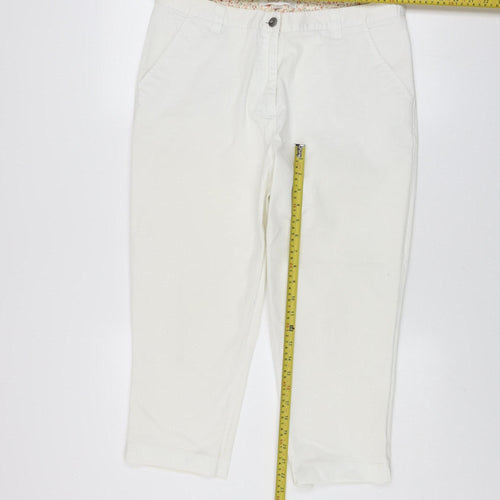 Kartel Women’s Ivory Chino Trousers L Cotton Twill Straight Leg