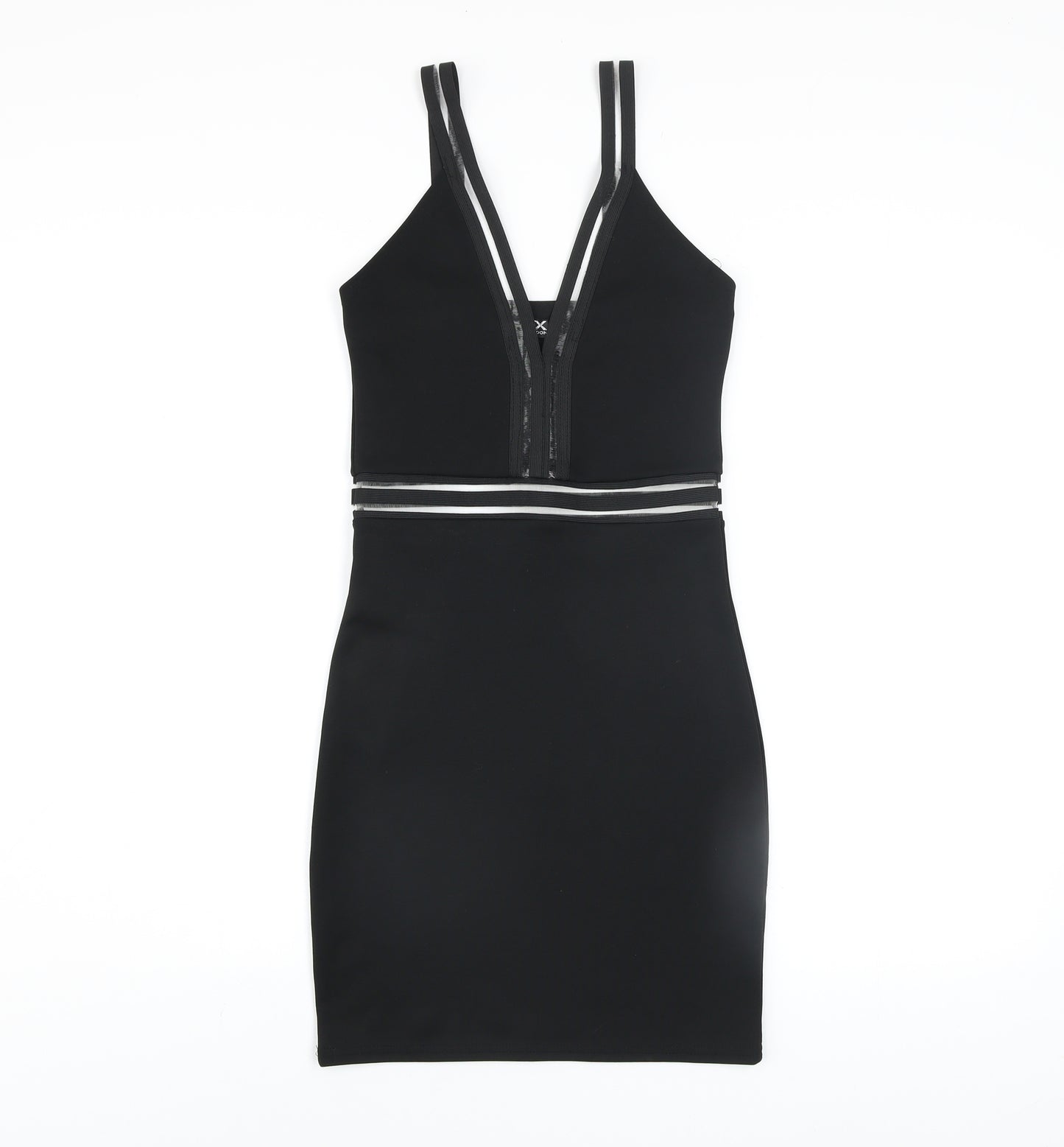 I-X London Women’s Black Size 8 Bodycon V-Neck Sleeveless Dress