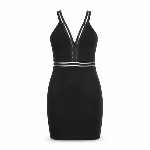 I-X London Women’s Black Size 8 Bodycon V-Neck Sleeveless Dress