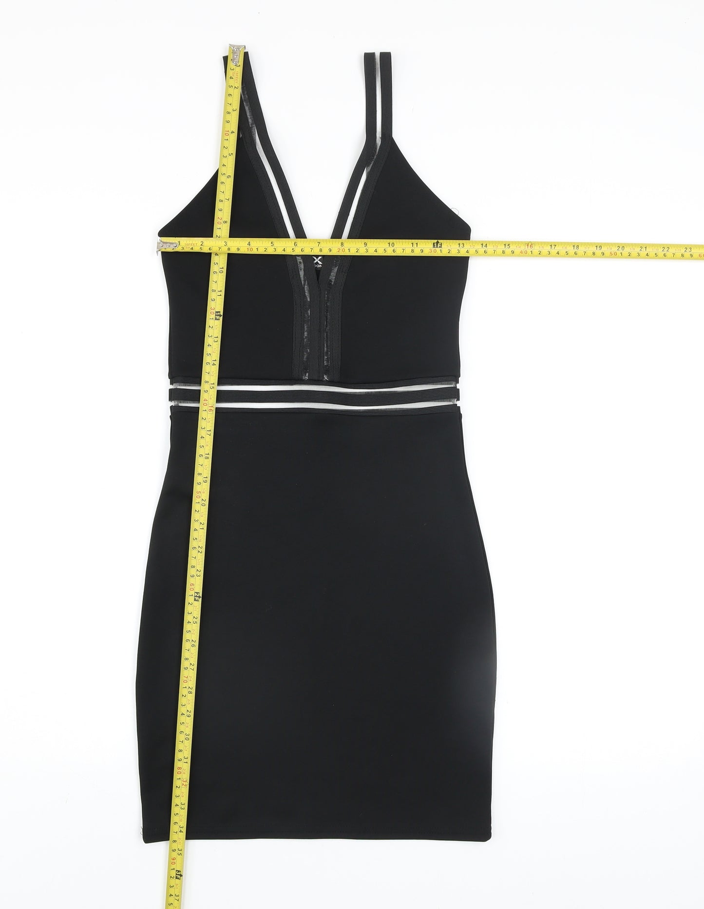 I-X London Women’s Black Size 8 Bodycon V-Neck Sleeveless Dress