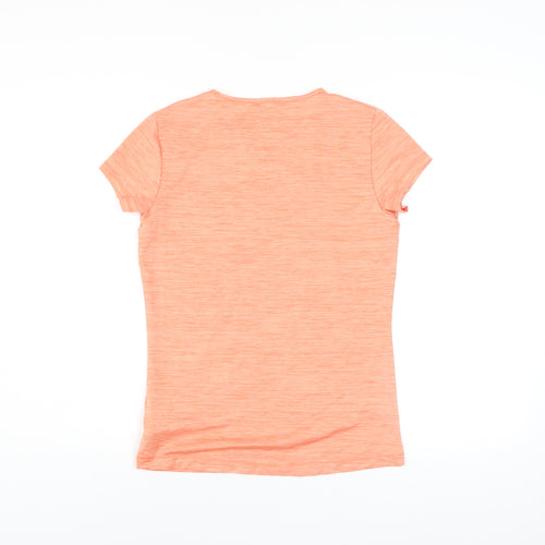 Energetics Womens Orange V-Neck Short Sleeve Active T-Shirt Size 14