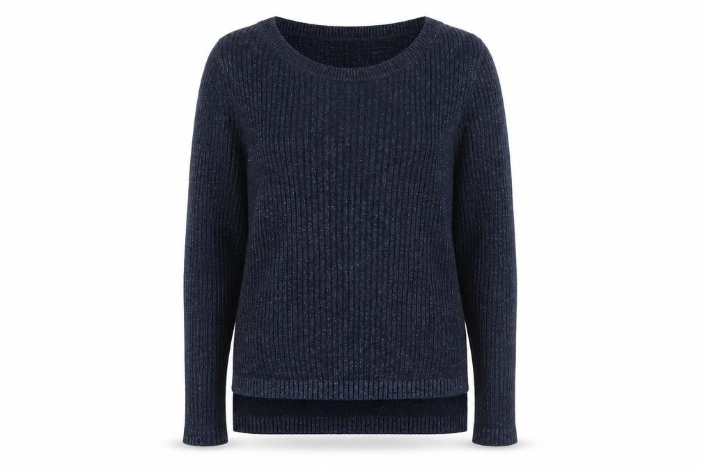 H&M Women’s Blue Ribbed Knit Crew Neck Jumper Size 12
