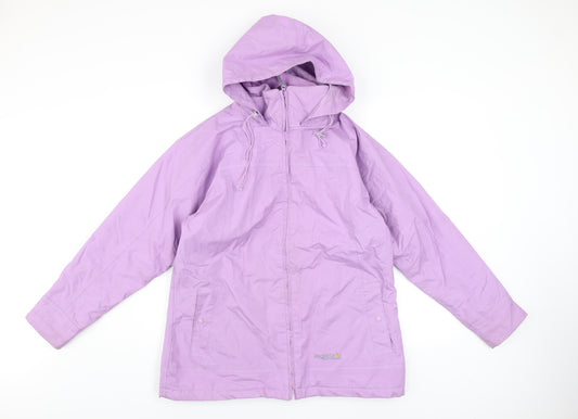 Regatta Women's Purple Waterproof Hooded Rain Jacket Size 14