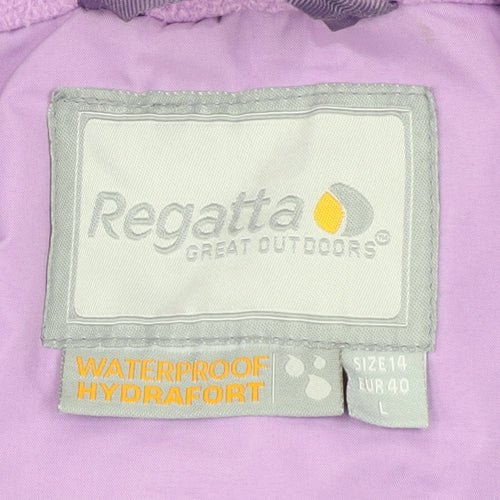 Regatta Women's Purple Waterproof Hooded Rain Jacket Size 14