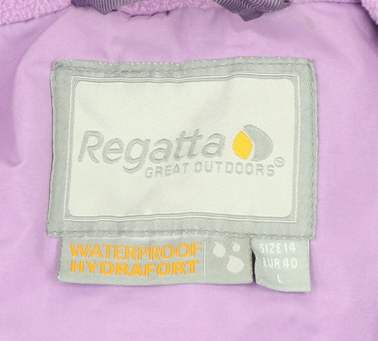 Regatta Women's Purple Waterproof Hooded Rain Jacket Size 14