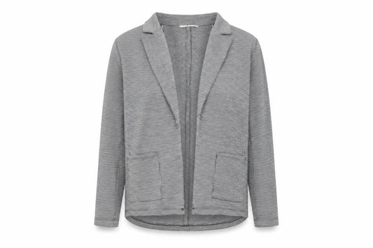 Front view of Tu Women Grey Check Stretch Blazer, size 12, Classic Workwear Jacket