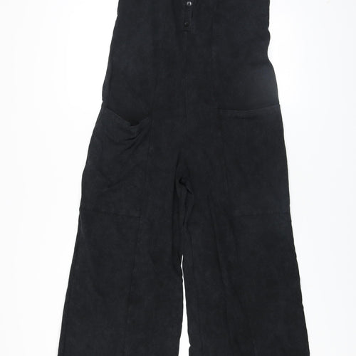ASOS Design Women Black Cotton Sleeveless Wide-Leg Jumpsuit Size 12
