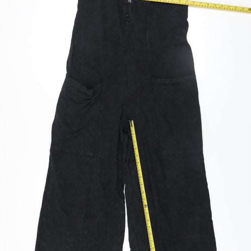 ASOS Design Women Black Cotton Sleeveless Wide-Leg Jumpsuit Size 12