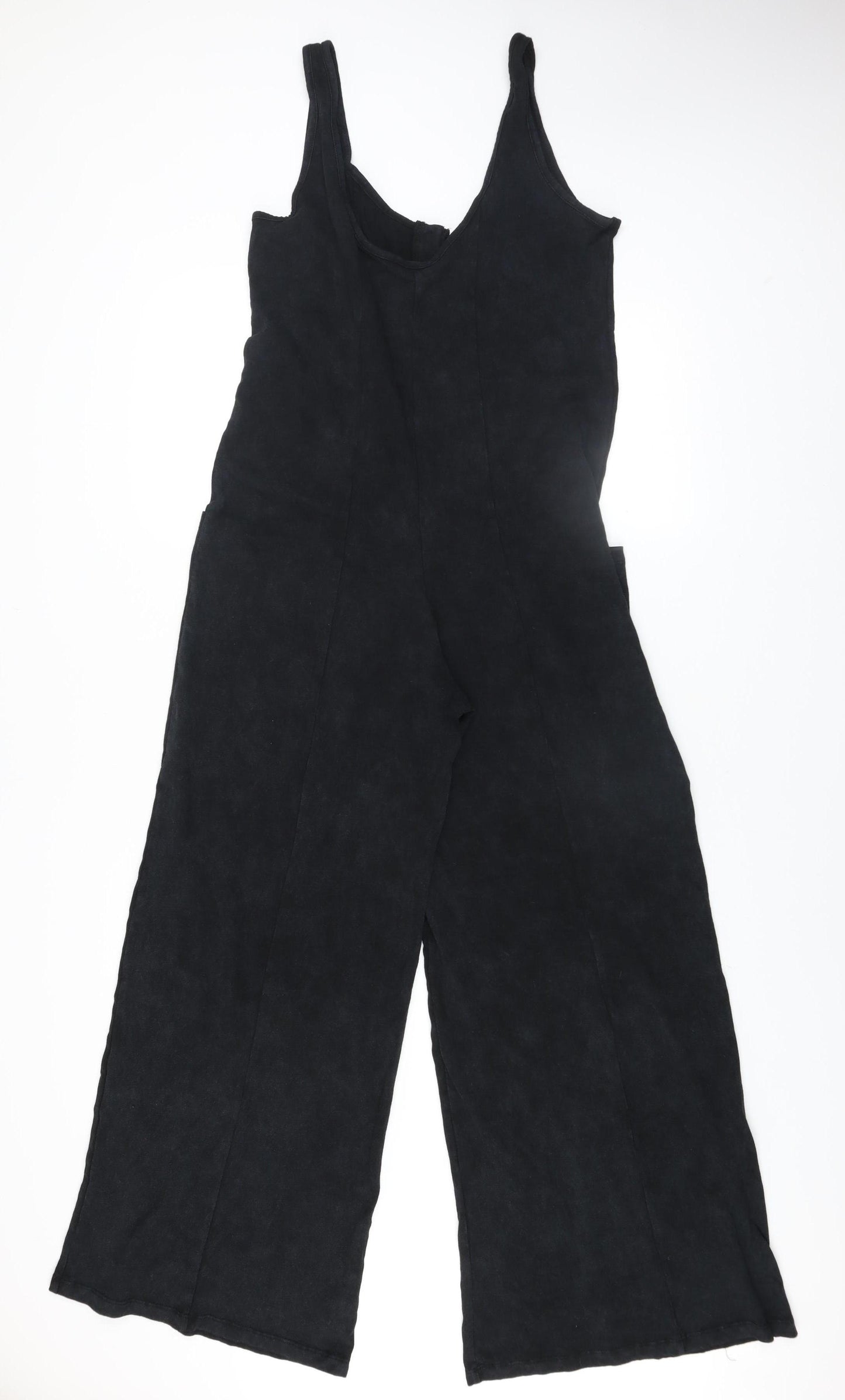 ASOS Design Women Black Cotton Sleeveless Wide-Leg Jumpsuit Size 12