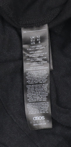 ASOS Design Women Black Cotton Sleeveless Wide-Leg Jumpsuit Size 12