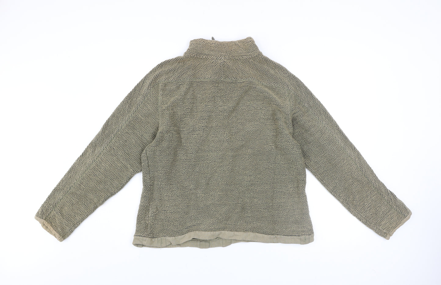 Weird Fish Men's Beige 1/4 Zip Knit Sweatshirt XL Regular Fit