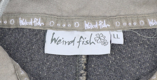 Weird Fish Men's Beige 1/4 Zip Knit Sweatshirt XL Regular Fit