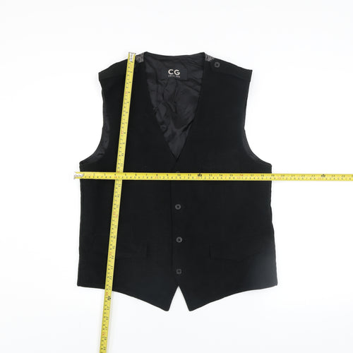 Cecil Gee Men's Black Cotton Waistcoat Medium Formal Lined