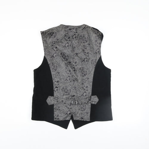 Cecil Gee Men's Black Cotton Waistcoat Medium Formal Lined