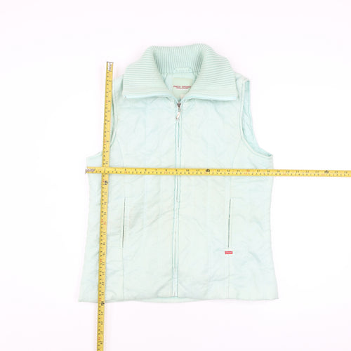 Paco Sport Women Green Quilted Sleeveless Waistcoat Size S