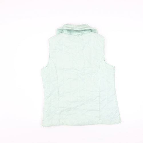 Paco Sport Women Green Quilted Sleeveless Waistcoat Size S