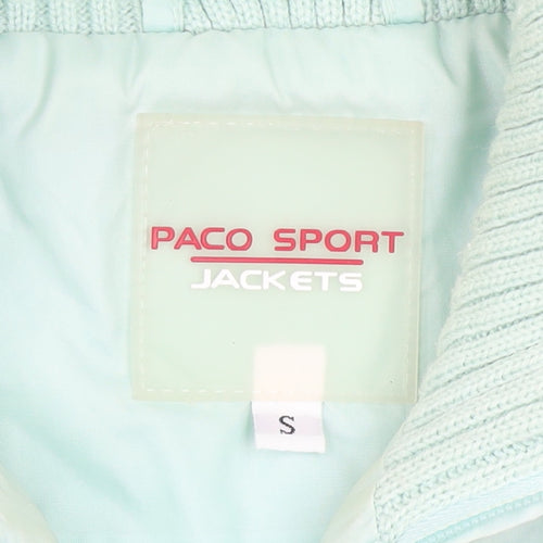 Paco Sport Women Green Quilted Sleeveless Waistcoat Size S