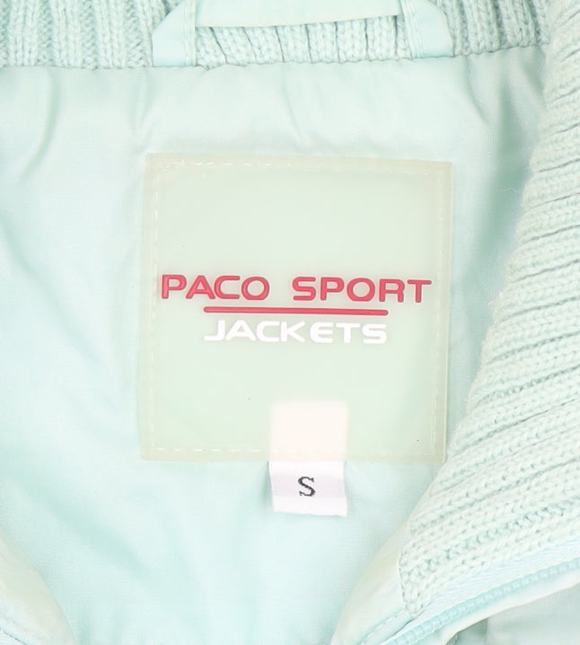 Paco Sport Women Green Quilted Sleeveless Waistcoat Size S