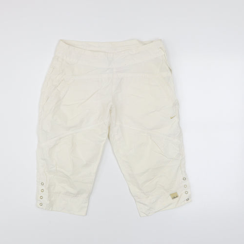 Nike Women’s Ivory Cotton Capri Trousers Size 8 Casual Lightweight