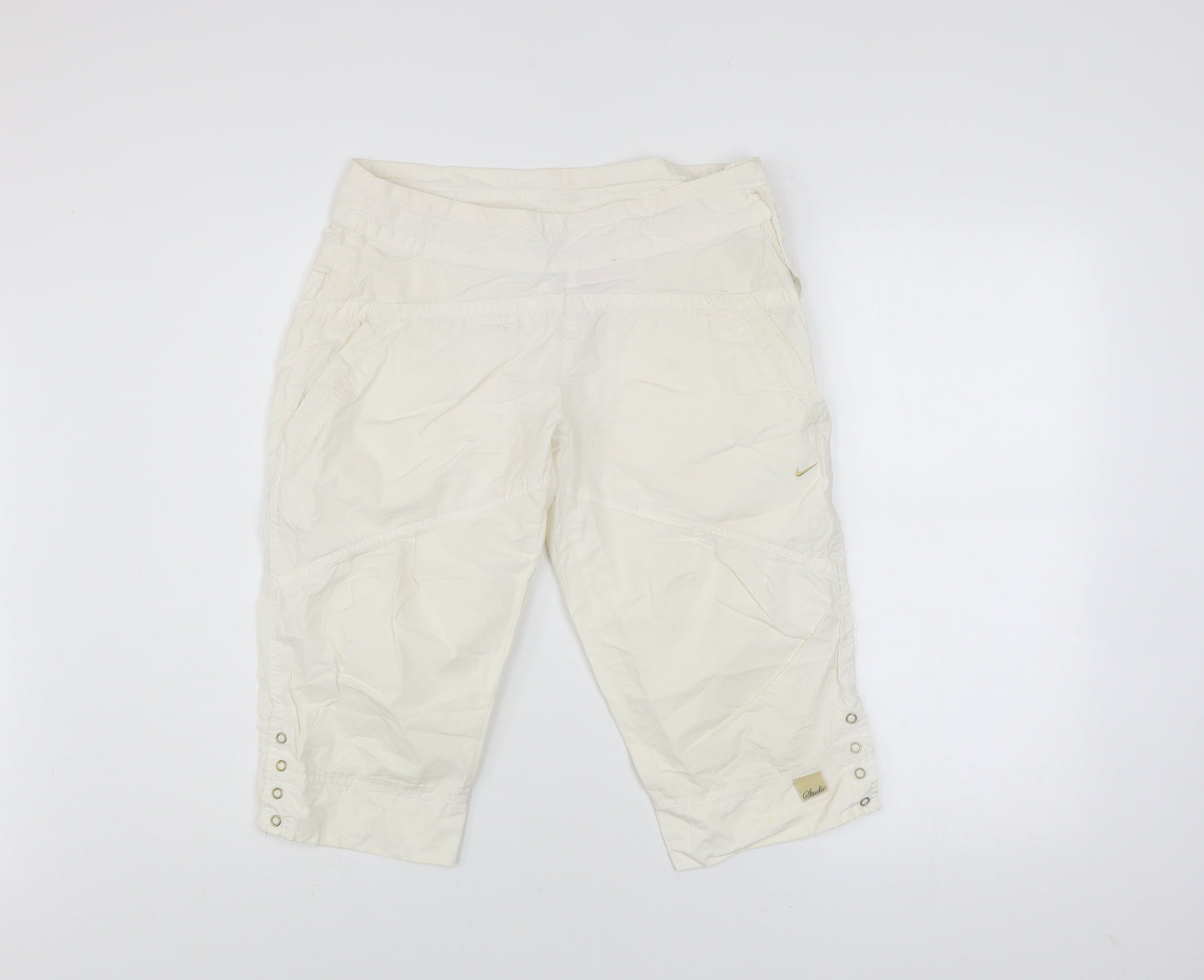 Nike Women’s Ivory Cotton Capri Trousers Size 8 Casual Lightweight