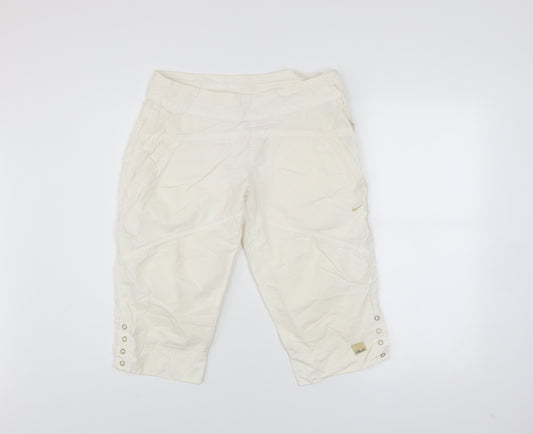 Nike Women’s Ivory Cotton Capri Trousers Size 8 Casual Lightweight