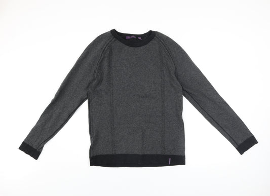 Ted Baker Men Grey Wool Cotton Crew Neck Jumper Size M