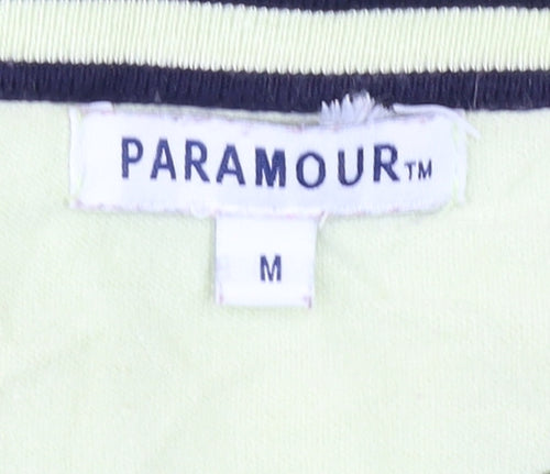 Paramour Women’s Green Striped Crew Neck Knit Jumper Size M