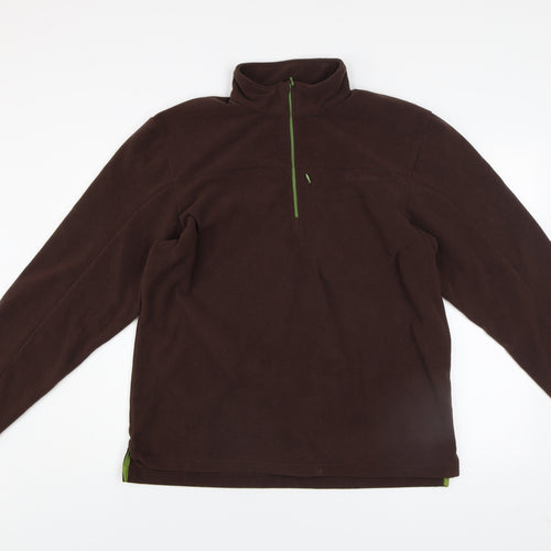 Decathlon Men’s Brown Fleece 1/4 Zip Pullover Sweatshirt Size L