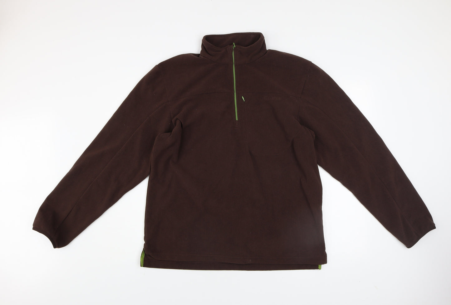 Decathlon Men’s Brown Fleece 1/4 Zip Pullover Sweatshirt Size L