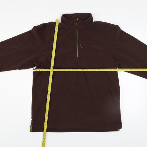 Decathlon Men’s Brown Fleece 1/4 Zip Pullover Sweatshirt Size L
