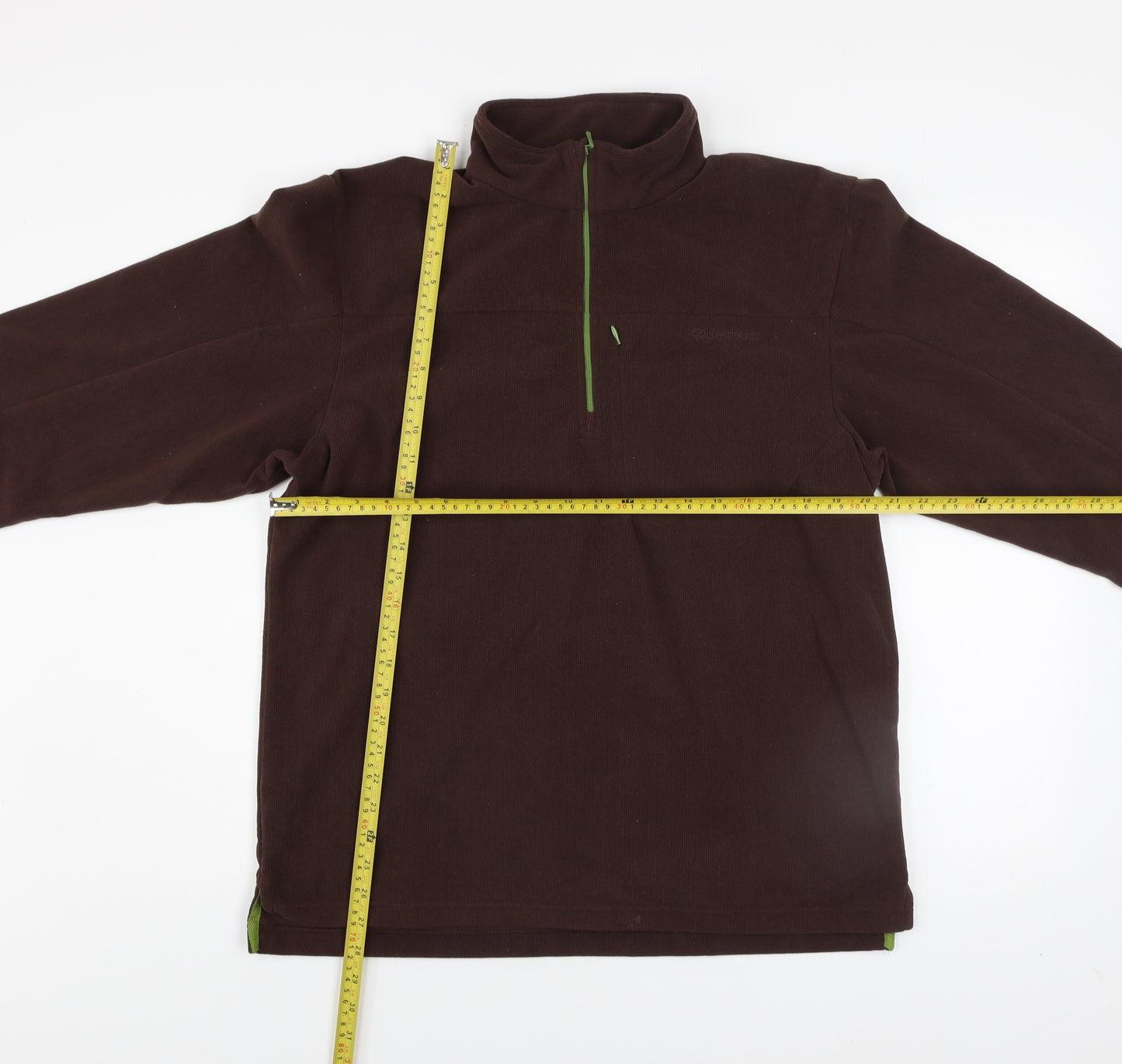 Decathlon Men’s Brown Fleece 1/4 Zip Pullover Sweatshirt Size L