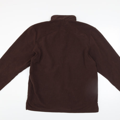 Decathlon Men’s Brown Fleece 1/4 Zip Pullover Sweatshirt Size L