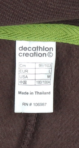 Decathlon Men’s Brown Fleece 1/4 Zip Pullover Sweatshirt Size L