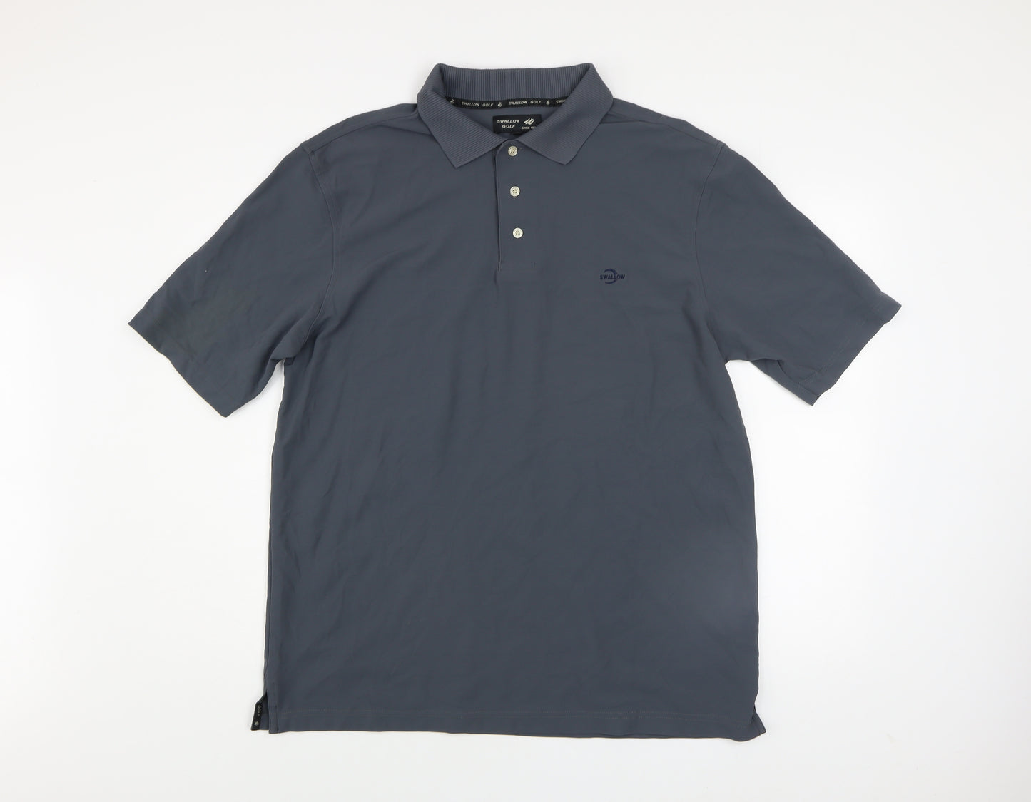 Swallow Golf Men’s Grey Large Polo Shirt 100% Nylon Activewear Top