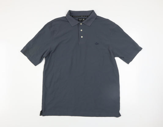 Swallow Golf Men’s Grey Large Polo Shirt 100% Nylon Activewear Top