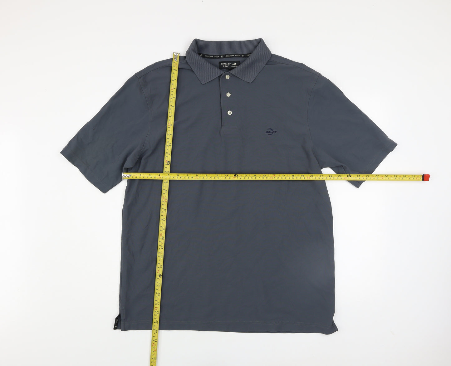 Swallow Golf Men’s Grey Large Polo Shirt 100% Nylon Activewear Top