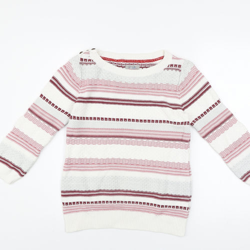 Mantaray Women’s Multicoloured Striped Cotton Jumper Size 10