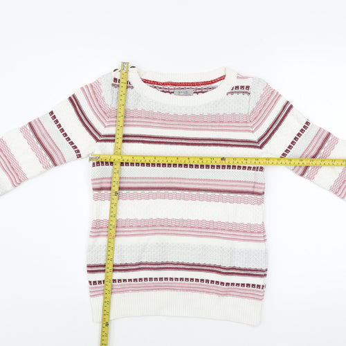 Mantaray Women’s Multicoloured Striped Cotton Jumper Size 10