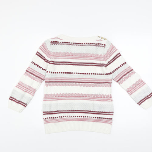 Mantaray Women’s Multicoloured Striped Cotton Jumper Size 10