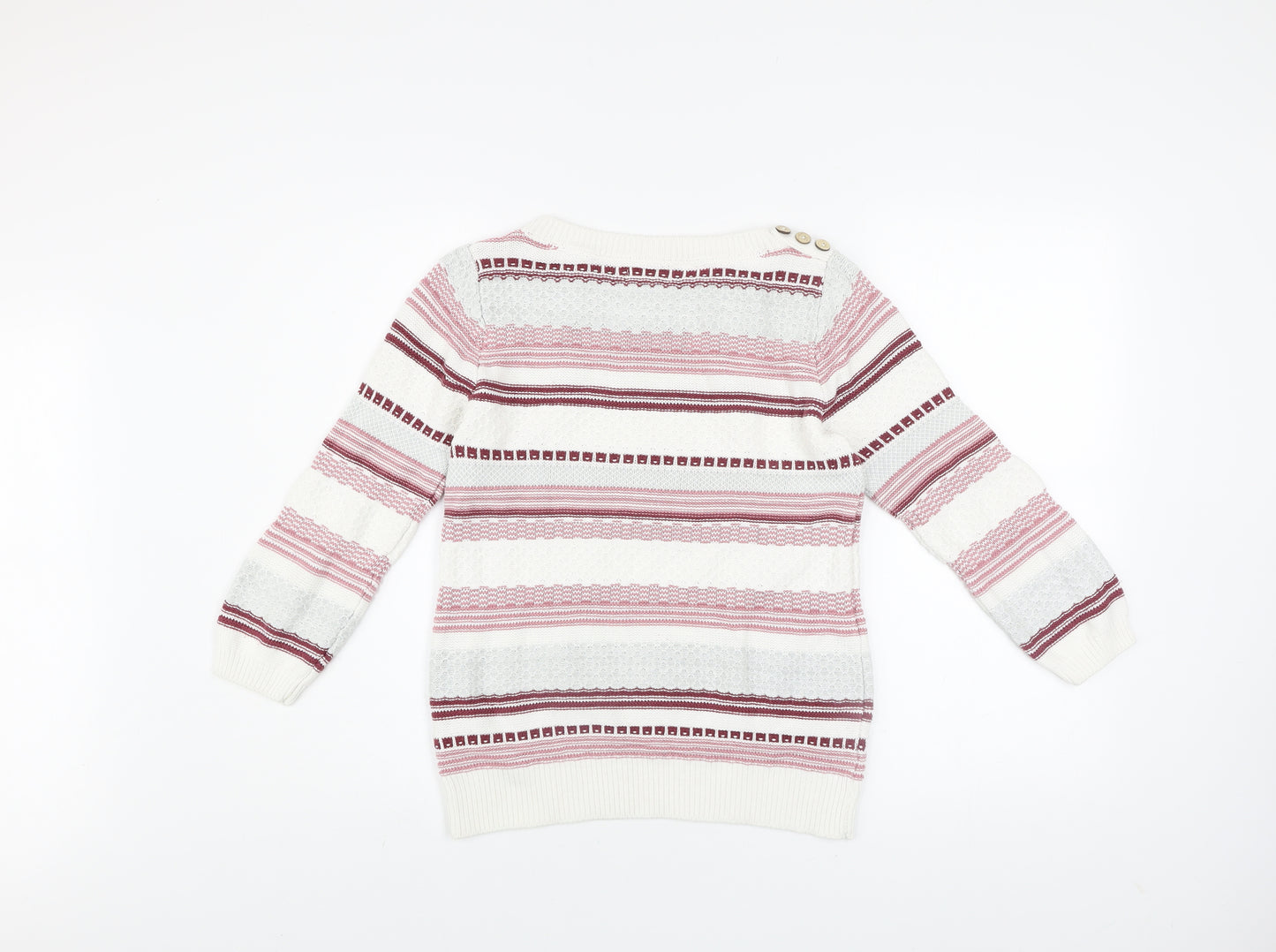 Mantaray Women’s Multicoloured Striped Cotton Jumper Size 10