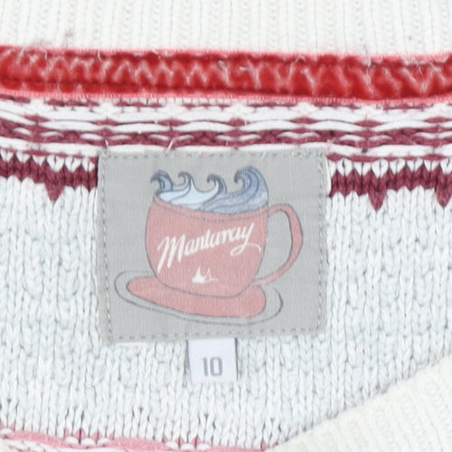 Mantaray Women’s Multicoloured Striped Cotton Jumper Size 10