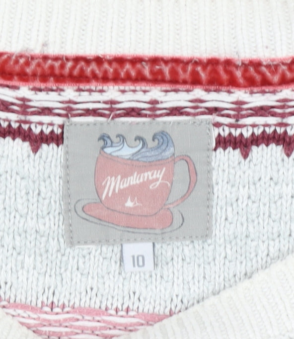 Mantaray Women’s Multicoloured Striped Cotton Jumper Size 10