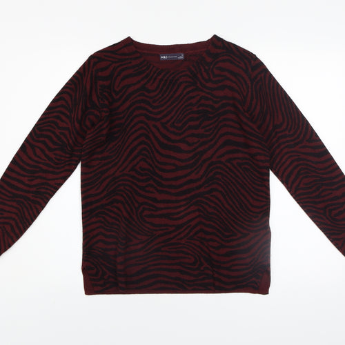 Marks and Spencer Women's Brown Animal Print Long Sleeve Jumper Size 12