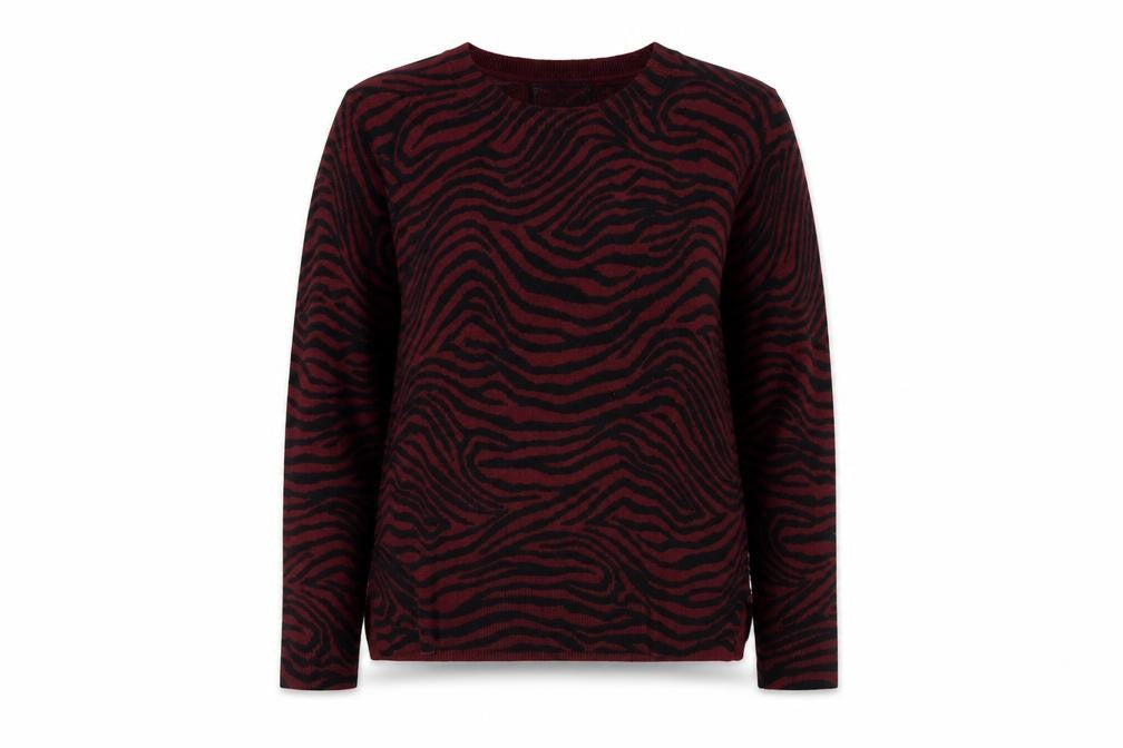 Marks and Spencer Women's Brown Animal Print Long Sleeve Jumper Size 12