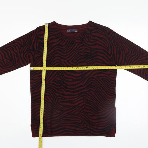 Marks and Spencer Women's Brown Animal Print Long Sleeve Jumper Size 12