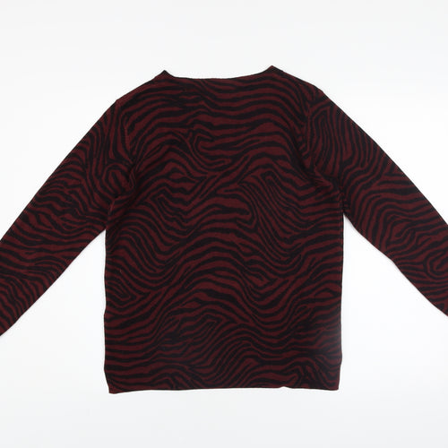 Marks and Spencer Women's Brown Animal Print Long Sleeve Jumper Size 12